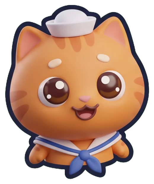 Fıstık, a ginger kitten in a sailor hat