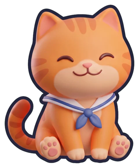 A happy kitten sitting in a sailor collar
