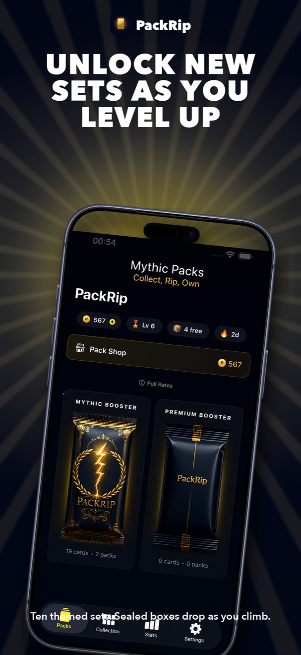Unlock new sets as you level up